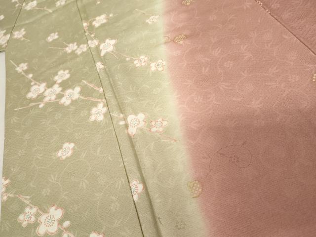 平和屋着物●訪問着　流水枝花文　暈し染め　金彩　正絹　逸品　AABE2892cs