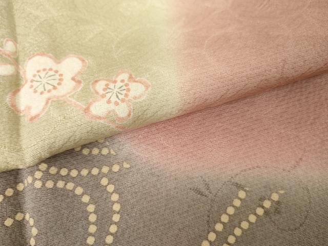 平和屋着物●訪問着　流水枝花文　暈し染め　金彩　正絹　逸品　AABE2892cs