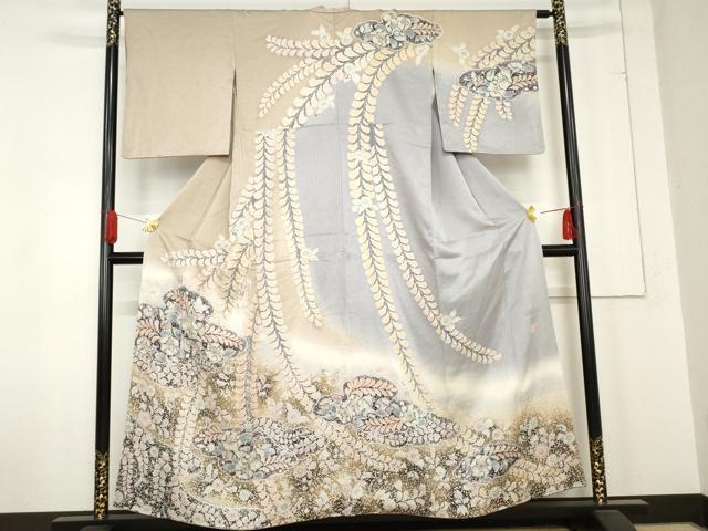 平和屋着物●訪問着　作家物　絞り　辻が花　暈し染め　正絹　逸品　AABE2900cs