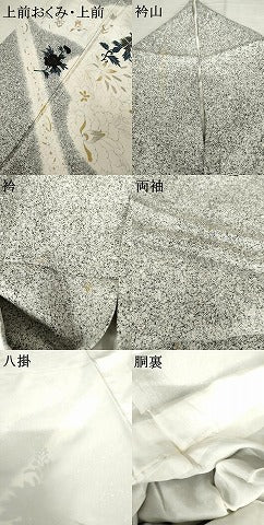 平和屋着物●訪問着　更紗花文　たたき染め　金銀彩　正絹　逸品　AABE2911cs