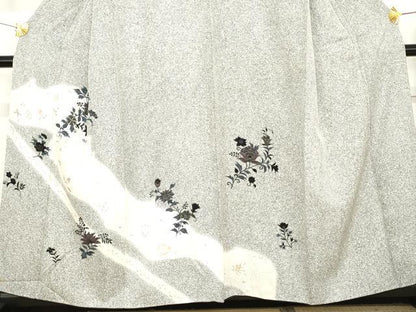平和屋着物●訪問着　更紗花文　たたき染め　金銀彩　正絹　逸品　AABE2911cs