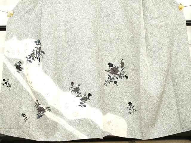 平和屋着物●訪問着　更紗花文　たたき染め　金銀彩　正絹　逸品　AABE2911cs