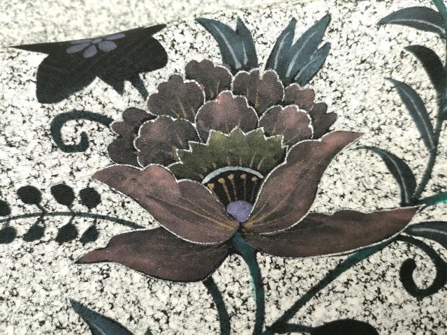 平和屋着物●訪問着　更紗花文　たたき染め　金銀彩　正絹　逸品　AABE2911cs