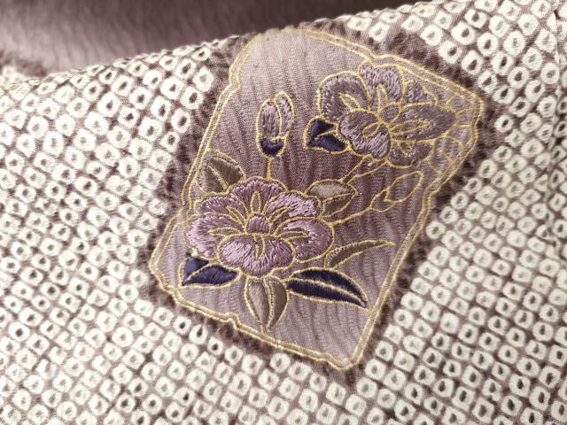 平和屋着物●染色作家　林淳一　訪問着　絞り　竹屋町刺繍　色紙花文　暈し染め　金糸　金彩　正絹　逸品　AABE2917cs 平和屋着物○染色作家 林淳一 訪問着 絞り 竹屋町刺繍 色紙花