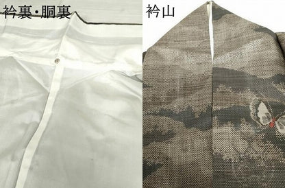 平和屋着物●本場大島紬 一元7マルキ 舞蝶文 正絹 逸品 AABE2918cs