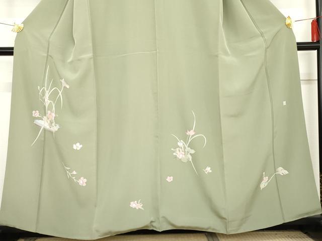 平和屋着物●訪問着 友禅 作家物 枝花文 正絹 逸品 AABE2919cs