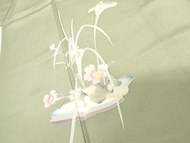 平和屋着物●訪問着 友禅 作家物 枝花文 正絹 逸品 AABE2919cs