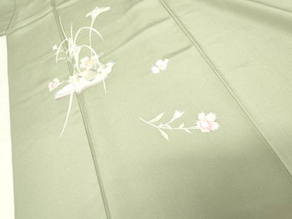 平和屋着物●訪問着 友禅 作家物 枝花文 正絹 逸品 AABE2919cs