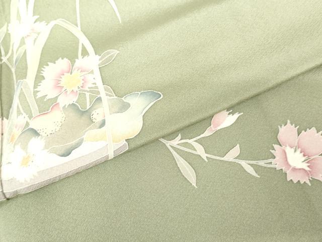平和屋着物●訪問着 友禅 作家物 枝花文 正絹 逸品 AABE2919cs
