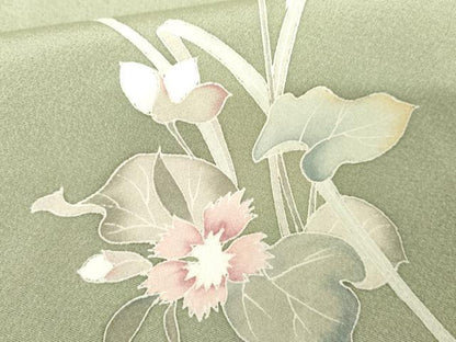 平和屋着物●訪問着 友禅 作家物 枝花文 正絹 逸品 AABE2919cs