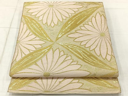 平和屋着物◎六通柄　本袋帯　七宝花文　金糸　正絹　逸品　AABE2993uk