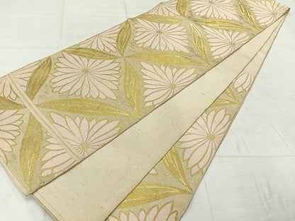 平和屋着物◎六通柄　本袋帯　七宝花文　金糸　正絹　逸品　AABE2993uk