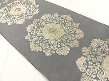 平和屋着物◎六通柄　本袋帯　紫幸織　天平大唐花　金銀糸　正絹　逸品　AABE2997uk