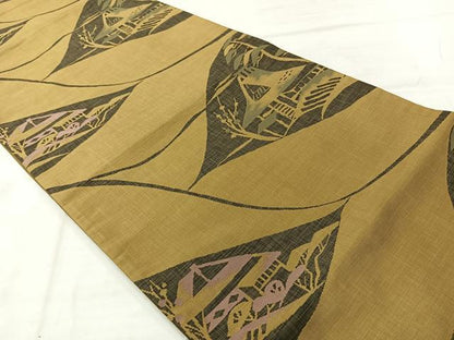 平和屋着物◎六通柄袋帯　風景文　正絹　逸品　AABE3000uk