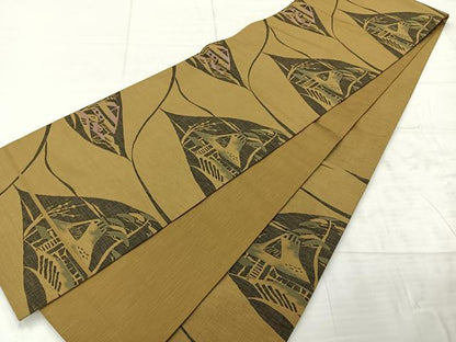 平和屋着物◎六通柄袋帯　風景文　正絹　逸品　AABE3000uk