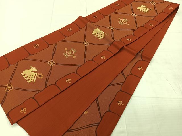 平和屋着物◎六通柄袋帯　有栖川花文　正絹　逸品　AABE3002uk