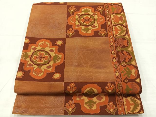 平和屋着物◎六通柄袋帯　抽象文様　正絹　逸品　AABE3003uk