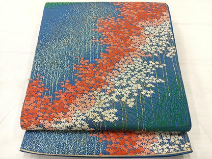平和屋着物◎六通柄袋帯　唐織　楓文　正絹　逸品　AABE3006uk