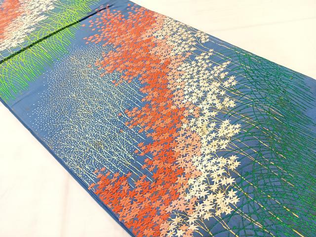 平和屋着物◎六通柄袋帯　唐織　楓文　正絹　逸品　AABE3006uk