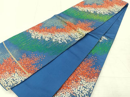 平和屋着物◎六通柄袋帯　唐織　楓文　正絹　逸品　AABE3006uk