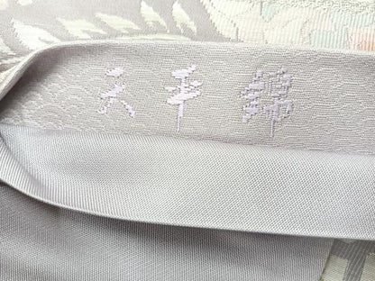 平和屋着物◎六通柄袋帯　切嵌花文　金糸　正絹　逸品　AABE3015uk