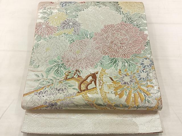 平和屋着物◎西陣　山下織物謹製　九百佐賀錦　六通柄袋帯　花車　金銀糸　証紙付き　正絹　逸品　AABE3026uk