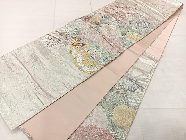 平和屋着物◎西陣　山下織物謹製　九百佐賀錦　六通柄袋帯　花車　金銀糸　証紙付き　正絹　逸品　AABE3026uk