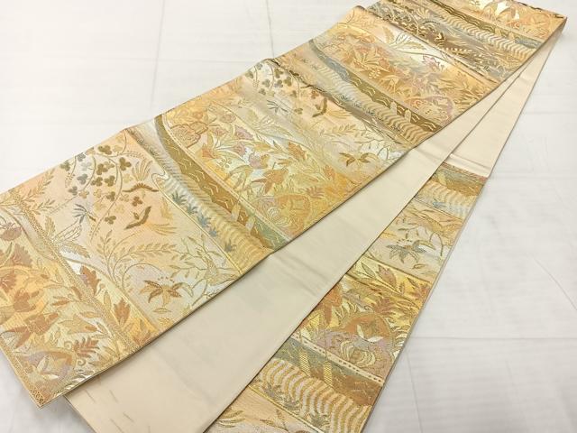 平和屋着物◎六通柄袋帯　人物壁画文　金銀糸　正絹　逸品　AABE3031uk