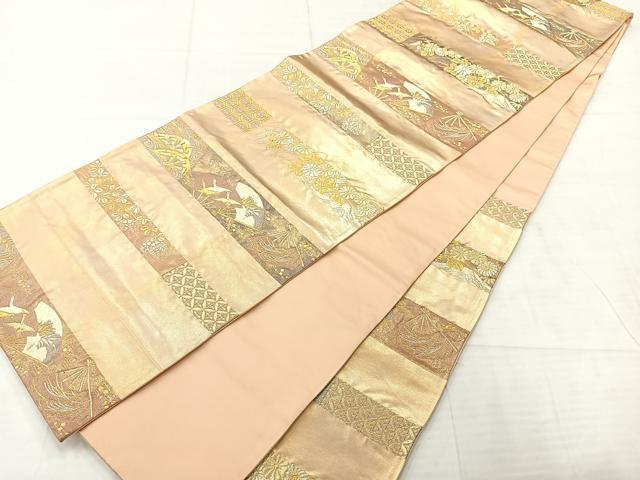 平和屋着物◎六通柄袋帯 高台寺蒔絵文 金糸 正絹 逸品 AABE3043uk