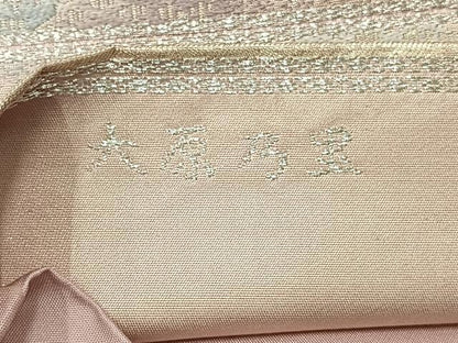 平和屋着物◎六通柄袋帯 大原乃里 銀糸 正絹 逸品 AABE3053uk