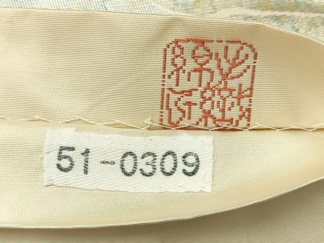 平和屋着物◎六通柄袋帯　手織綿匠　風景文　賀美箔　正絹　逸品　AABE3082uk