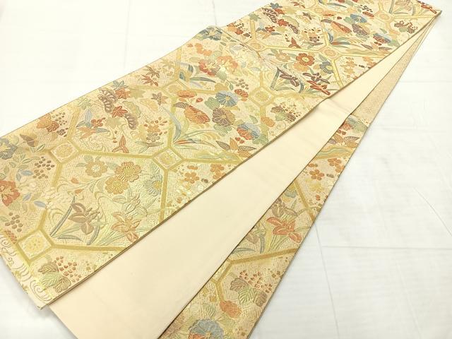 平和屋着物◎六通柄袋帯　萬寿能衣文　正絹　逸品　AABE3094uk