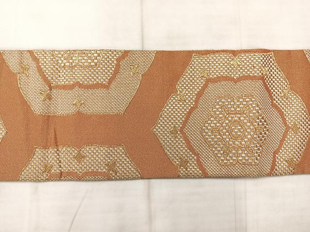 平和屋着物◎九寸名古屋帯 亀甲花文 金銀糸 正絹 逸品 AABE3122uk