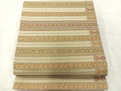 平和屋着物◎六通柄袋帯　横段花文　正絹　逸品　AABE3150uk