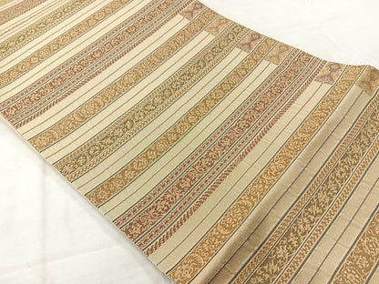 平和屋着物◎六通柄袋帯　横段花文　正絹　逸品　AABE3150uk