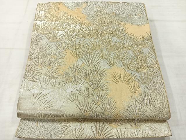 平和屋着物◎六通柄袋帯 唐織 枝松文 金銀糸 正絹 逸品 AABE3198uk