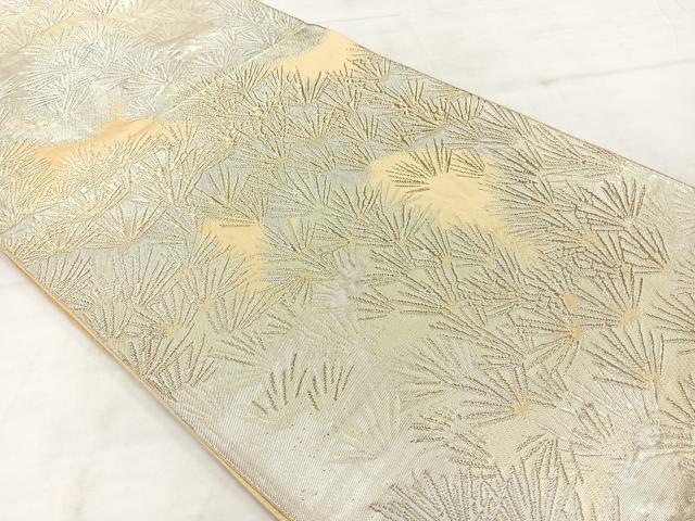 平和屋着物◎六通柄袋帯 唐織 枝松文 金銀糸 正絹 逸品 AABE3198uk