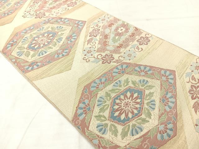 平和屋着物◎六通柄袋帯 花唐草文 金糸 正絹 逸品 AABE3200uk