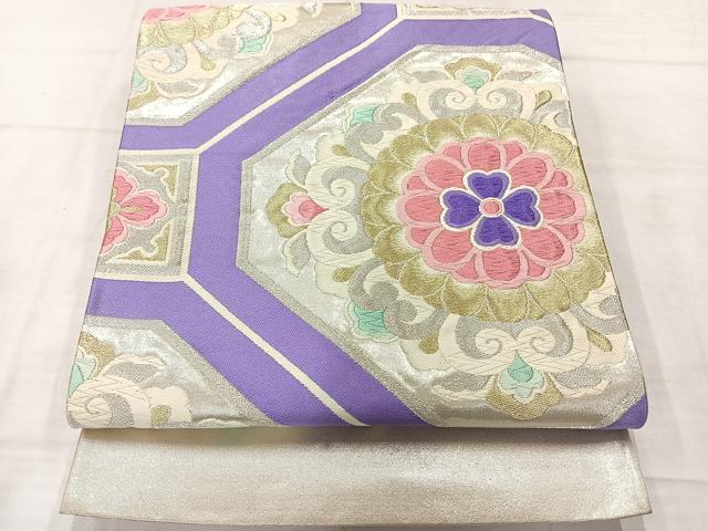 平和屋着物◎西陣 六通柄袋帯 唐織 蜀江花文 金銀糸 証紙付き 正絹 逸品 AABE3201uk
