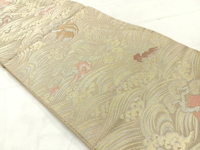 平和屋着物◎六通柄 京袋帯 浜松文 金銀糸 正絹 逸品 AABE3203uk