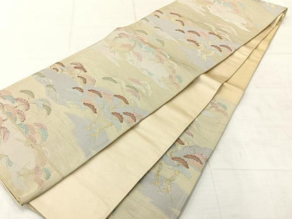 平和屋着物◎六通柄京袋帯　浜松文　金銀糸　正絹　逸品　AABE3227uk