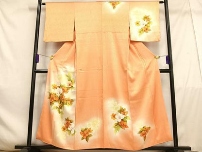 平和屋着物■訪問着　草花文　暈し染め　正絹　逸品　AABE3242oa