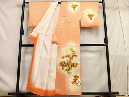 平和屋着物■訪問着　草花文　暈し染め　正絹　逸品　AABE3242oa