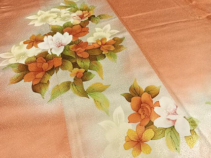 平和屋着物■訪問着　草花文　暈し染め　正絹　逸品　AABE3242oa