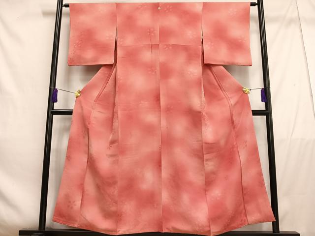 平和屋着物■上質な小紋　舞花地紋　暈し染め　正絹　逸品　AABE3254oa