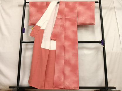 平和屋着物■上質な小紋　舞花地紋　暈し染め　正絹　逸品　AABE3254oa