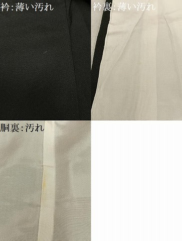 平和屋着物■豪華黒留袖 駒刺繍 渦巻き文 金彩 正絹 逸品 AABE3262oa