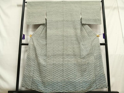 平和屋着物■上質な小紋　青海波　正絹　逸品　AABE3268oa