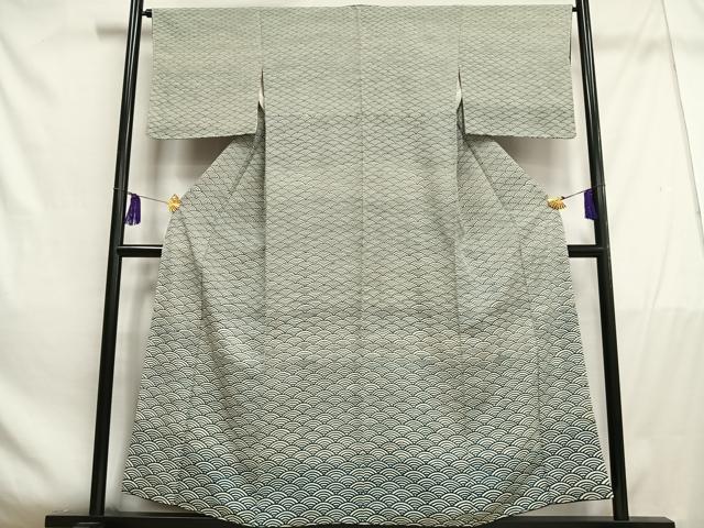 平和屋着物■上質な小紋　青海波　正絹　逸品　AABE3268oa