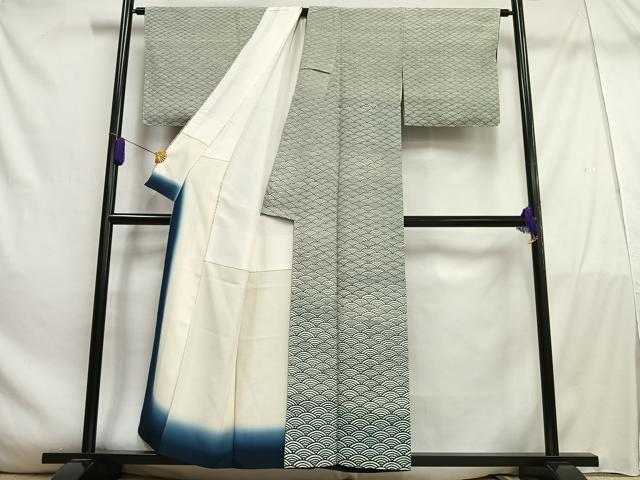 平和屋着物■上質な小紋　青海波　正絹　逸品　AABE3268oa